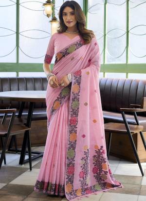 Looking These Fancy Party Wear Saree in Fine Colored.These Saree Are Handloom Linen And Blouse is Handloom Linen Fabricated.Its Beautified With Woven Jacquard Multy Thread Designer.