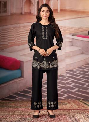 Garb These Beautiful Party Wear Designer Readymade Co Ord Dress.These Top And Bottom Are Rayon Fabricated.Its Beautified With Designer Multy Thread Embroidery,Hand Work.