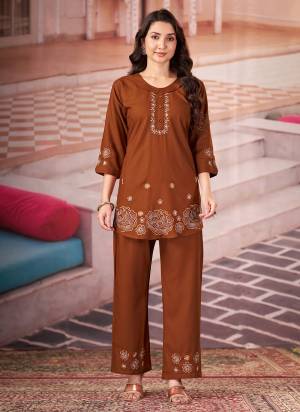 Garb These Beautiful Party Wear Designer Readymade Co Ord Dress.These Top And Bottom Are Rayon Fabricated.Its Beautified With Designer Multy Thread Embroidery,Hand Work.