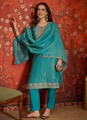 Looking These Prty Wear Salwar Suit in Fine Colored Pair With Bottom And Dupatta.These Top Are Silk And Bottom Are Fabricated On Santoon Pair With Silk Dupatta.Its Beautified With Designer Embroidery Work.
