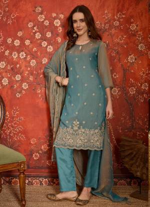 Looking These Prty Wear Salwar Suit in Fine Colored Pair With Bottom And Dupatta.These Top Are Silk And Bottom Are Fabricated On Santoon Pair With Silk Dupatta.Its Beautified With Designer Embroidery Work.