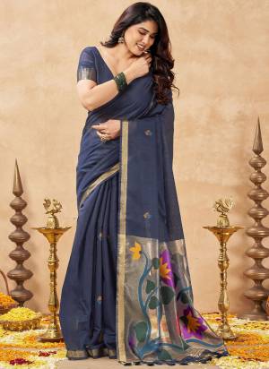 Attactive These Festive Wear Saree in Fine Colored.These Saree And Blouse is Fabricated On Linen Silk.Its Beautified With Weaving Jari Paithani Pallu Designer.