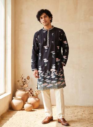 Looking These Party Wear Mans Wear Kutra Payjama in Fine Color. These Kurta Are Silk And Payjama Cotton Fabriced With Designer Embroidery Work .