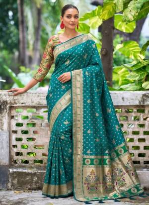 Garb These Fastive And Party Wear Saree in Fine Colored.These Saree And Blouse is Fabricated On Silk.Its Beautified With Weaving Jari Designer.
