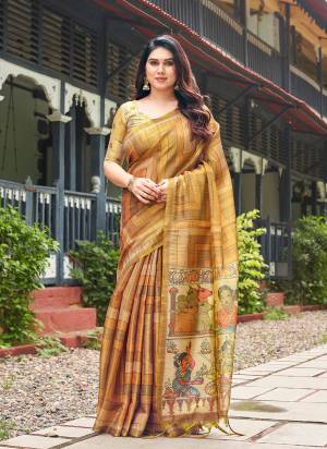 Looking These Festive And Party Wear Saree in Fine Colored.These Saree And Blouse is Fabricated On Tissue Silk.Its Beautified With Designer Kalamkari,Zigzag Lahariya Printed.