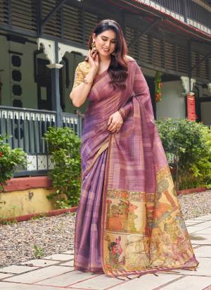 Looking These Festive And Party Wear Saree in Fine Colored.These Saree And Blouse is Fabricated On Tissue Silk.Its Beautified With Designer Kalamkari,Zigzag Lahariya Printed.