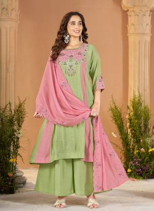 Looking These Beautiful Party Wear Designer Readymade Plazzo Suits.These Top And Dupatta Are Mal Chanderi And Bottom is Fabricated On Roman Silk.Its Beautified With Designer Multy Thread Embroidery,Hand Work.