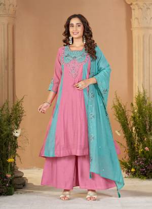Looking These Beautiful Party Wear Designer Readymade Plazzo Suits.These Top And Dupatta Are Mal Chanderi And Bottom is Fabricated On Viscose Roman Silk.Its Beautified With Designer Multy Thread Embroidery,Hand Work.