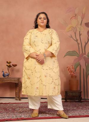 Garb These Beautiful Looking Readymade Plus Size Kurti.These Kurti is Fabricated On Cambric Cotton.Its Beautified With Designer Printed.
