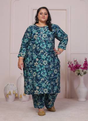 Attrective These Beautiful Looking Readymade Plus Size Co Ord Kurti With Bottom.These Kurti And Bottom is Fabricated On Viscose Chanderi.Its Beautified With Designer Printed.