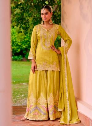 Garb These Party Wear Free Size Stitched Plazzo Suit in Fine Colored Pair.These Top And Dupatta Are Chinon Fabriced And Chinon Bottom.Its Beautified With Heavy Designer Embroidery Work.