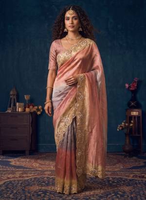 Look Attrective These Designer Party Wear Saree in Fine Colored.These Saree Are Organza Silk And Blouse Are Raw Silk is Fabricated.Its Beautified Desiger Zarka,Beads Work.