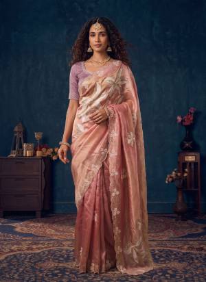 Look Attrective These Designer Party Wear Saree in Fine Colored.These Saree Are Organza Silk And Blouse Are Raw Silk is Fabricated.Its Beautified Desiger Zarka,Beads Work.