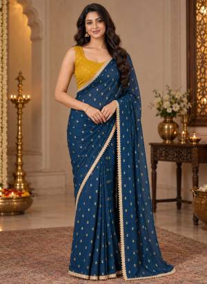 Looking These Party Wear Ready To Wear Saree in Fine Colored.These Saree Are Georgette And Blouse is Georgette Fabricated.Its Beautified With Designer Printed With Lace Border.