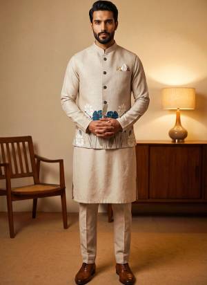 Looking These Party Wear Mans Wear Modi Jacket wearing this fashionable. This Jacket Are Linen Fabriced With Designer Digital Printed With Hand Work.