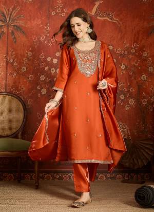 Looking These Prty Wear Salwar Suit in Fine Colored Pair With Bottom And Dupatta.These Top Are Glass Roman And Bottom Are Fabricated On Glass Roman Pair With Glass Roman Dupatta.Its Beautified With Designer Embroidery Work.