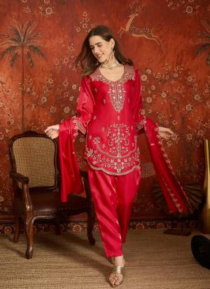 Looking These Prty Wear Salwar Suit in Fine Colored Pair With Bottom And Dupatta.These Top Are Glass Roman And Bottom Are Fabricated On Glass Roman Pair With Glass Roman Dupatta.Its Beautified With Designer Embroidery Work.