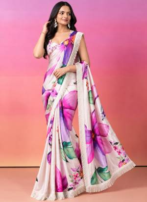 Garb These Party Wear Ready To Wear Saree in Fine Colored.These Saree Are Satin And Blouse is Satin Fabricated.Its Beautified With Designer Printed.