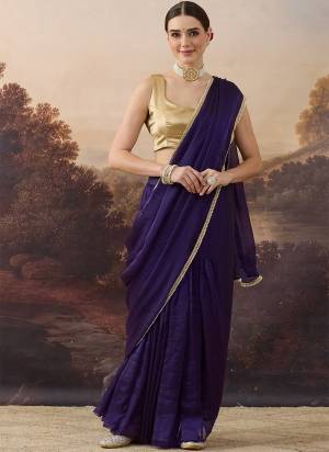 Garb These Party Wear Ready To Wear Saree in Fine Colored.These Saree Are Chiffon And Blouse is Chiffon Fabricated.Its Beautified With Solid Designer Lace Border.