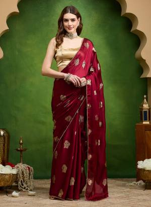Garb These Party Wear Ready To Wear Saree in Fine Colored.These Saree Are Satin And Blouse is Satin Fabricated.Its Beautified With Solid Designer Foil Printed.