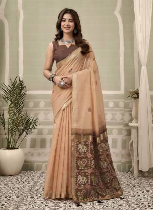 Looking These Fancy Party Wear Saree in Fine Colored.These Saree Are Cotton Silk And Blouse is Cotton Silk Fabricated.Its Beautified With Woven Jacquard Designer.