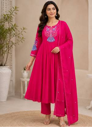 Garb These Beautiful Looking Readymade Suits.These Top And Bottom Are Roman Silk And Dupatta Are Roman Silk Fabricated.Its Beautified With Disigner Multy Thread Embroidery Work.