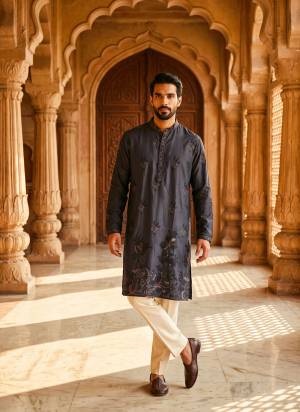 Attractive These Party Wear Mans Wear Kutra Payjama in Fine Color. These Kurta Are Silk And Payjama Cotton Fabriced With Designer Heavy Embroidery Work .