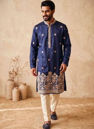 Attractive These Party Wear Mans Wear Kutra Payjama in Fine Color. These Kurta Are Silk And Payjama Cotton Fabriced With Designer Heavy Embroidery Work .