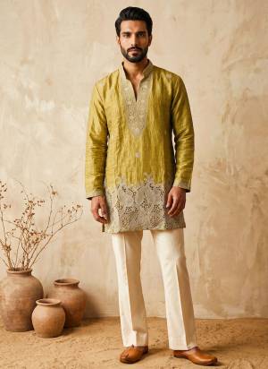 Attractive These Party Wear Mans Wear Kutra Payjama in Fine Color. These Kurta Are Salsa And Payjama Lachaka Fabriced With Designer Heavy Embroidery Work .