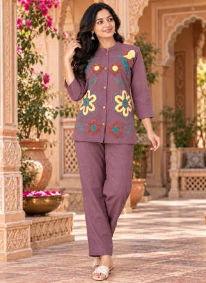 Looking These Beautiful Party Wear Designer Readymade Co Ord Dress.These Top And Bottom Are Nylon Viscose Fabricated.Its Beautified With Designer Multy Thread Lup Embroidery Work.