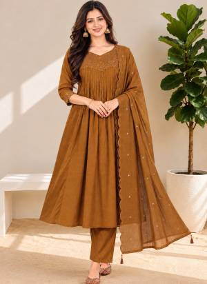 Looking These Beautiful Looking Readymade Suits.These Top And Bottom Are Mul Chanderi And Dupatta Are Mul Chanderi Fabricated.Its Beautified With Disigner Embroidery Work.