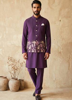 Attractive These Party Wear Mans Wear Kutra Payjama With Koti in Fine Color. These Kurta Are Soft Silk And Payjama Soft Silk Fabriced Soft Silk Koti With Designer Embroidery Work .