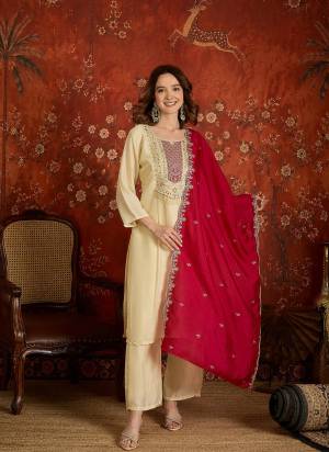 Garb These Suit in Fine Colored Pair With Bottom And Dupatta.These Top Are Vichitra And Bottom Are Fabricated On Vichitra Pair With Vichitra Dupatta.Its Beautified With Designer Embroidery Work.