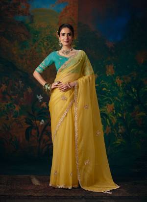 Attractive These Fancy Party And Fastival Wear Saree in Fine Colored.These Saree Are Organza Silk And Blouse is Fabricated On Benglori Silk.Its Beautified With Designer Beads Coding Embroidery,Beads Detailing,Stone Hand Work.