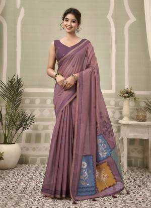 Looking These Fancy Party Wear Saree in Fine Colored.These Saree Are Cotton And Blouse is Cotton Fabricated.Its Beautified With Woven Designer.