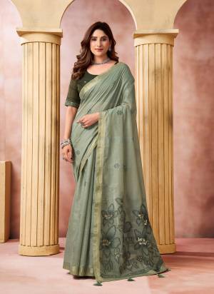 Garb These Fancy Party Wear Saree in Fine Colored.These Saree Are Cotton And Blouse is Cotton Fabricated.Its Beautified With Woven Thread Designer.