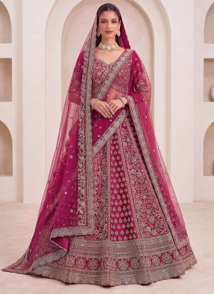 For A Fancy Designer Look,Grab These Lehenga Choli With 2 Dupatta in Fine Colored.These Lehenga And Choli Are Premium Silk And Dupatta Are Fabricated On Soft Net Pair.Its Beautified With Beads,Jari,Sequance Embroidery Work. 