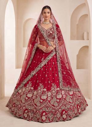 For A Fancy Designer Look,Grab These Lehenga Choli With 2 Dupatta in Fine Colored.These Lehenga And Choli Are Premium Silk And Dupatta Are Fabricated On Soft Net Pair.Its Beautified With Beads,Jari,Sequance Embroidery Work. 