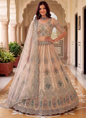 For A Fancy Designer Look,Grab These Lehenga Choli With Dupatta in Fine Colored.These Lehenga And Choli Are Net And Dupatta Are Fabricated On Soft Net Pair.Its Beautified With Patch,Jari,Multy Thread Embroidery,Crystal Hand Work. 