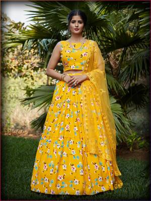 Heavy Designer Lehenga Choli & Dupatta In Color Fabricated On Beautified Printed With Heavy Attractive Embroidery. 