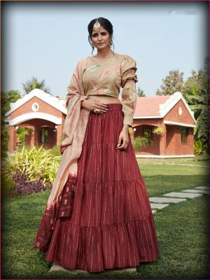 Heavy Designer Lehenga Choli & Dupatta In Color Fabricated On Beautified Printed With Heavy Attractive Embroidery. 