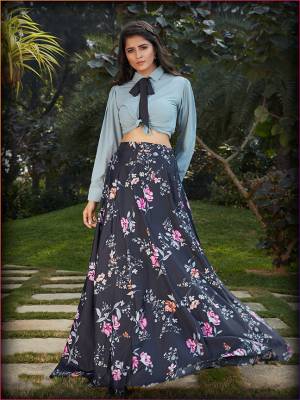 Grab This Readymade Top & Skirt In Fine Color Fabricated On Top Cotton & Skirt Crepe Silk Beautified With Prints Are Fancy Look. It Is Light In Weight And Easy To Carry All Day Long. 