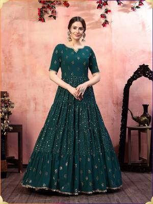 Flaunt Your Rich And Elegant Taste Wearing This Designer Readymade Long Gown In Fine Color. This  Pretty Gown Is Fabricated On Beautified With Thread & Sequance Embroidery Work. Its Fabric Is Soft Towards Skin And Easy To Carry All Day Long. 