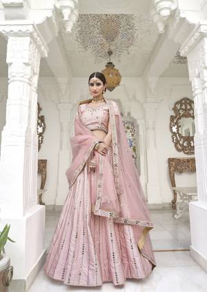 Heavy Designer Lehenga Choli In Fancy Color Fabricated On Heavy Silk Beautified With Heavy Attractive Embroidery And Real Mirror Work & Net Dupatta.Wedding Dress. 