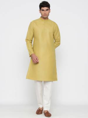 Grab This Amazing Pair Of Kurta And Payjama For Men Fabricated On Cotton. This Kurta Is Suitable For Festive Wear Or Any Wedding Functions. It Is Light In Weight and Can Be Paired With Any Kind Of Bottom Like Chudidar, Pyjama Or Even Denims. Its Fabric Is Soft Towards Skin And Avialable In All Sizes. Buy Now. 