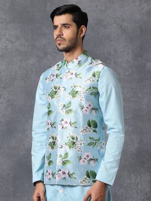 Here Is A Rich And Decent Looking Readymade Pair Of Men's Jacket. This Jacket Are  Satin Printed Fabricated. Buy This Pair For The Upcoming Wedding And Festive Season. 

