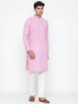 Take your ethnic style quotient to the next level by wearing this fashionable kurta set By Cotton Fabeic In Wevon Design. which has been designed keeping the latest trends in mind. This set is a must have in a men's ethnic wardrobe.