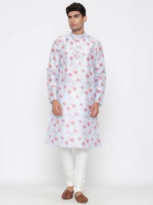 Your ethnic style quotient to the next level by wearing this fashionable kurta Are Satin Cotton Fancy Printed And Bottom Are Cotton Fabeic. which has been designed keeping the latest trends in mind. This set is a must have in a men's ethnic wardrobe.