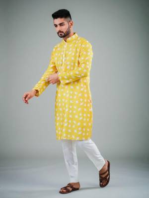 Your ethnic style quotient to the next level by wearing this fashionable kurta Are Satin Cotton Fancy Printed And Bottom Are Cotton Fabeic. which has been designed keeping the latest trends in mind. This set is a must have in a men's ethnic wardrobe.