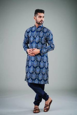 Your ethnic style quotient to the next level by wearing this fashionable kurta Are Satin Cotton Fancy Printed And Bottom Are Cotton Fabeic. which has been designed keeping the latest trends in mind. This set is a must have in a men's ethnic wardrobe.